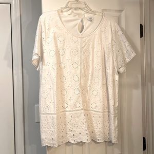 White Eyelet Top